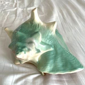 Ceramic Conch Shell Turquoise & Pink